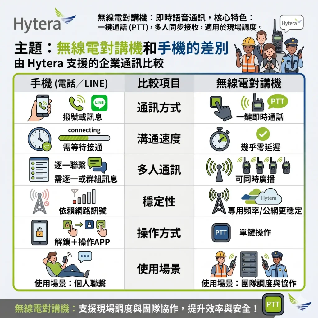 無線電對講機和手機的差別