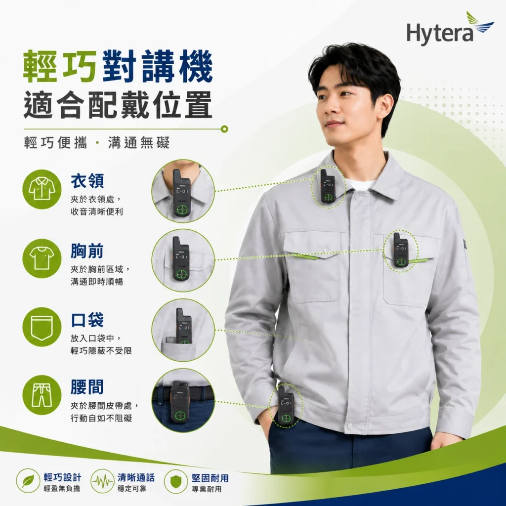 對講機適合佩帶位置